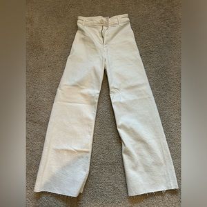 Zara White Denim High Rise Jean